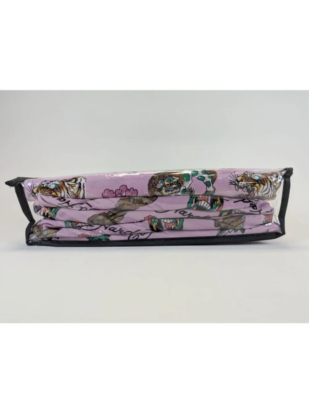 Ed Hardy Queen Sheet Set 6-Piece w 4 Pillowcases Purple Heart Tiger Rose - NEW